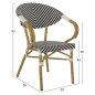 Preview: ΠΟΛΥΘΡΟΝΑ BAMBOO LOOK ΜΑΥΡΟ-ΛΕΥΚΟ 56,5x56,5x82 εκ.