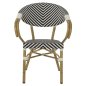 Preview: ΠΟΛΥΘΡΟΝΑ BAMBOO LOOK ΜΑΥΡΟ-ΛΕΥΚΟ 56,5x56,5x82 εκ.