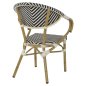 Preview: ΠΟΛΥΘΡΟΝΑ BAMBOO LOOK ΜΑΥΡΟ-ΛΕΥΚΟ 56,5x56,5x82 εκ.