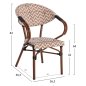 Preview: ΠΟΛΥΘΡΟΝΑ BAMBOO LOOK ΚΑΦΕ-ΛΕΥΚΟ 56,5x56,5x82 εκ.