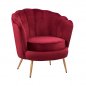Preview: Luxury cocktail armchair COQUILLE made of velvet in red