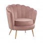 Preview: Luxury cocktail armchair COQUILLE made of velvet in color  rosé