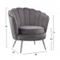 Preview: Luxury cocktail armchair COQUILLE made of velvet in color gray