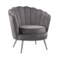 Preview: Luxury cocktail armchair COQUILLE made of velvet in color gray