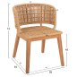 Preview: ARMCHAIR INDOORS FARLEY TEAK WOOD-SYNTHETIC ROPE-NATURAL COLOR 57x58x86Hcm