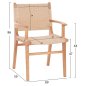 Preview: ARMCHAIR IGNACIO INDOORS RUBBERWOOD ROPE SEAT 69X59X86Η