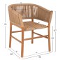 Preview: ARMCHAIR IRVINE TEAK WOOD-SYNTHETIC ROPE IN NATURAL COLOR 64x56x76Hcm