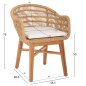Preview: ARMCHAIR LAMORA TEAK WOOD-SYNTHETIC ROPE-CUSHION 60x61x78Hcm