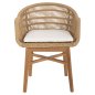 Preview: ARMCHAIR LAMORA TEAK WOOD-SYNTHETIC ROPE-CUSHION 60x61x78Hcm