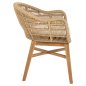 Preview: ARMCHAIR LAMORA TEAK WOOD-SYNTHETIC ROPE-CUSHION 60x61x78Hcm