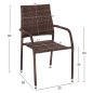 Preview: SESSEL OUTDOOR MORNER METALL - BRAUN GEFLOCHTEN 55x58x87H