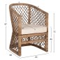 Preview: SESSEL RATTAN IN NATUR-KISSEN IN ECRU 64x68x87Hcm