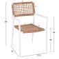 Preview: SESSEL ALUMINIUM AUS WEISSEM SYNTHETISCHEM RATTAN IN NATURAL 55,5x55x84Hcm
