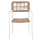 Preview: SESSEL ALUMINIUM AUS WEISSEM SYNTHETISCHEM RATTAN IN NATURAL 55,5x55x84Hcm