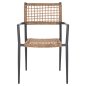 Preview: SESSEL TRILAN ALUMINIUM IN ANTHRAZIT-KUNSTRATTAN IN NATUR 57x59x85Hcm