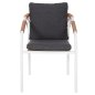 Preview: Chair made of white aluminum, light brown perattan with cushions.