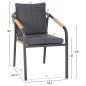 Preview: SESSEL AUS CARBON ALUMINIUM & KISSEN-BRAUN PERATTAN 57x61x75cm.