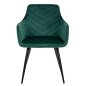 Preview: LATRELL SESSEL AUS GRUENEM SAMT & SCHWARZEN METALLBEINEN 55x57x84cm