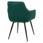 Preview: LATRELL SESSEL AUS GRUENEM SAMT & SCHWARZEN METALLBEINEN 55x57x84cm