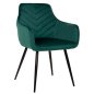 Preview: LATRELL SESSEL AUS GRUENEM SAMT & SCHWARZEN METALLBEINEN 55x57x84cm