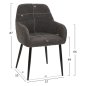 Preview: SHELLY SESSEL TEDDY STOFF IN GRAU UND SCHWARZEN METALLBEINEN 57x55x87 cm