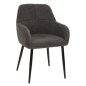 Preview: SHELLY SESSEL TEDDY STOFF IN GRAU UND SCHWARZEN METALLBEINEN 57x55x87 cm