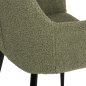 Preview: SHELLY SESSEL TEDDY STOFF IN PISTAZIEN GRÜN UND SCHWARZEN METALLBEINEN 57x55x87 cm