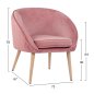 Preview: Luxus Cocktailsessel YAJANTI aus Samt in Farbe Rosé