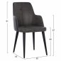 Preview: ELEANORA ARMCHAIR WITH GRAY NUBUK FABRIC WITH WOODEN LEGS 50x63x91 cm