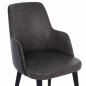 Preview: ELEANORA ARMCHAIR WITH GRAY NUBUK FABRIC WITH WOODEN LEGS 50x63x91 cm