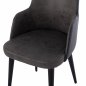 Preview: ELEANORA ARMCHAIR WITH GRAY NUBUK FABRIC WITH WOODEN LEGS 50x63x91 cm