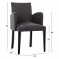 Preview: LIZETTE ARMCHAIR MADE OF GRAY SUEDE FABRIC WITH BLACK WOODEN LEGS 55x58x85 cm