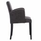 Preview: LIZETTE ARMCHAIR MADE OF GRAY SUEDE FABRIC WITH BLACK WOODEN LEGS 55x58x85 cm