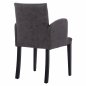 Preview: LIZETTE ARMCHAIR MADE OF GRAY SUEDE FABRIC WITH BLACK WOODEN LEGS 55x58x85 cm