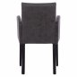 Preview: LIZETTE ARMCHAIR MADE OF GRAY SUEDE FABRIC WITH BLACK WOODEN LEGS 55x58x85 cm