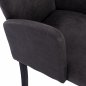 Preview: LIZETTE ARMCHAIR MADE OF GRAY SUEDE FABRIC WITH BLACK WOODEN LEGS 55x58x85 cm