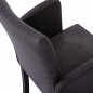 Preview: LIZETTE ARMCHAIR MADE OF GRAY SUEDE FABRIC WITH BLACK WOODEN LEGS 55x58x85 cm