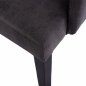 Preview: LIZETTE ARMCHAIR MADE OF GRAY SUEDE FABRIC WITH BLACK WOODEN LEGS 55x58x85 cm