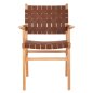 Preview: ARMCHAIR FELIPE TOON WOOD PU LEATHER BROWN 62x59x86 cm