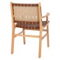 Preview: ARMCHAIR FELIPE TOON WOOD PU LEATHER BROWN 62x59x86 cm