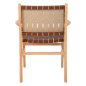 Preview: ARMCHAIR FELIPE TOON WOOD PU LEATHER BROWN 62x59x86 cm