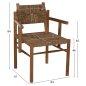 Preview: ARMCHAIR SOLID TEAK & RUSH-MATT- NATURAL 53X55X82