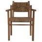 Preview: ARMCHAIR SOLID TEAK & RUSH-MATT- NATURAL 53X55X82