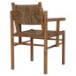 Preview: ARMCHAIR SOLID TEAK & RUSH-MATT- NATURAL 53X55X82
