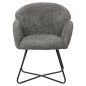 Preview: ARMCHAIR GREY BOUCLE-BLACK METAL BASE 82x62x72Hcm