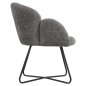 Preview: ARMCHAIR GREY BOUCLE-BLACK METAL BASE 82x62x72Hcm