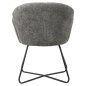 Preview: ARMCHAIR GREY BOUCLE-BLACK METAL BASE 82x62x72Hcm