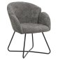 Preview: ARMCHAIR GREY BOUCLE-BLACK METAL BASE 82x62x72Hcm