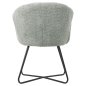 Preview: SESSEL IN PISTAZIEN GRÜN BOUCLE -SCHWARZES METALL.BEINE KREUZ 82x62x72Hm