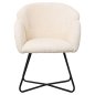 Preview: SESSEL IN EKRU BOUCLE -SCHWARZES METALL.BEINE KREUZ 82x62x72Hm